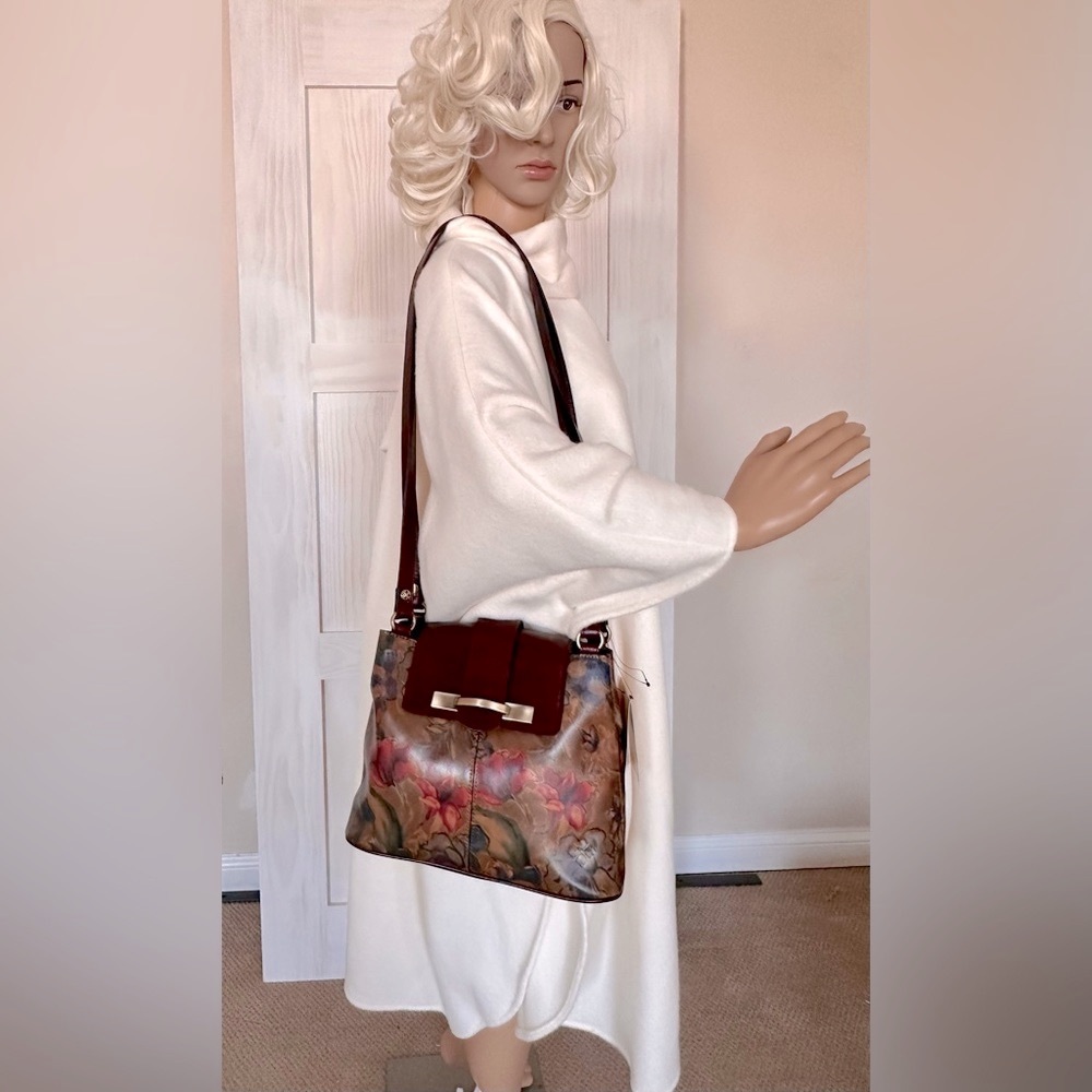 Patricia Nash! Larone/Sienna Sunset/Leather Double Strap Crossbody